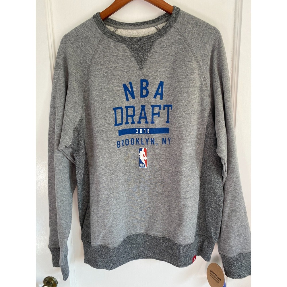 NEW w Tags Gray NBA DRAFT 2018 Brooklyn NY Sweatshirt Men's XL Made By SPORTIQE